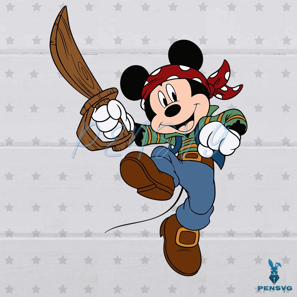 Disney Mickey Pirate Halloween SVG Graphic Design Cutting File