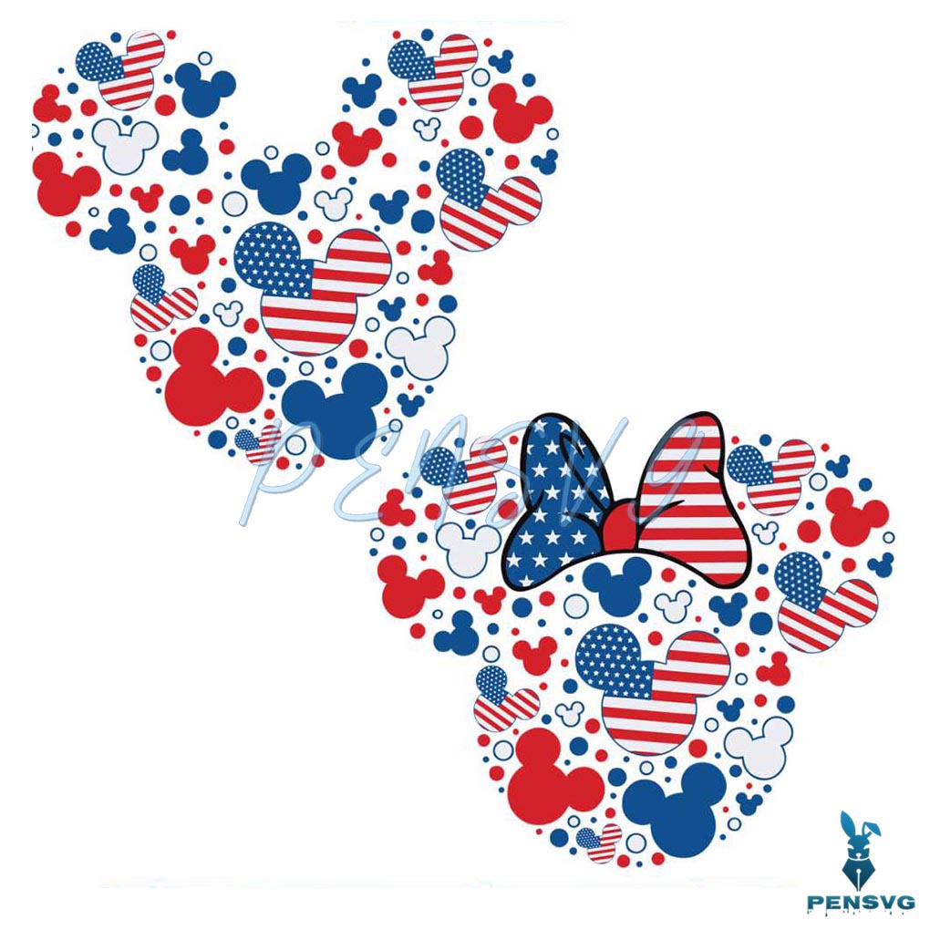 Disney Mickey and Minnie Fourth Of July SVG Cutting File