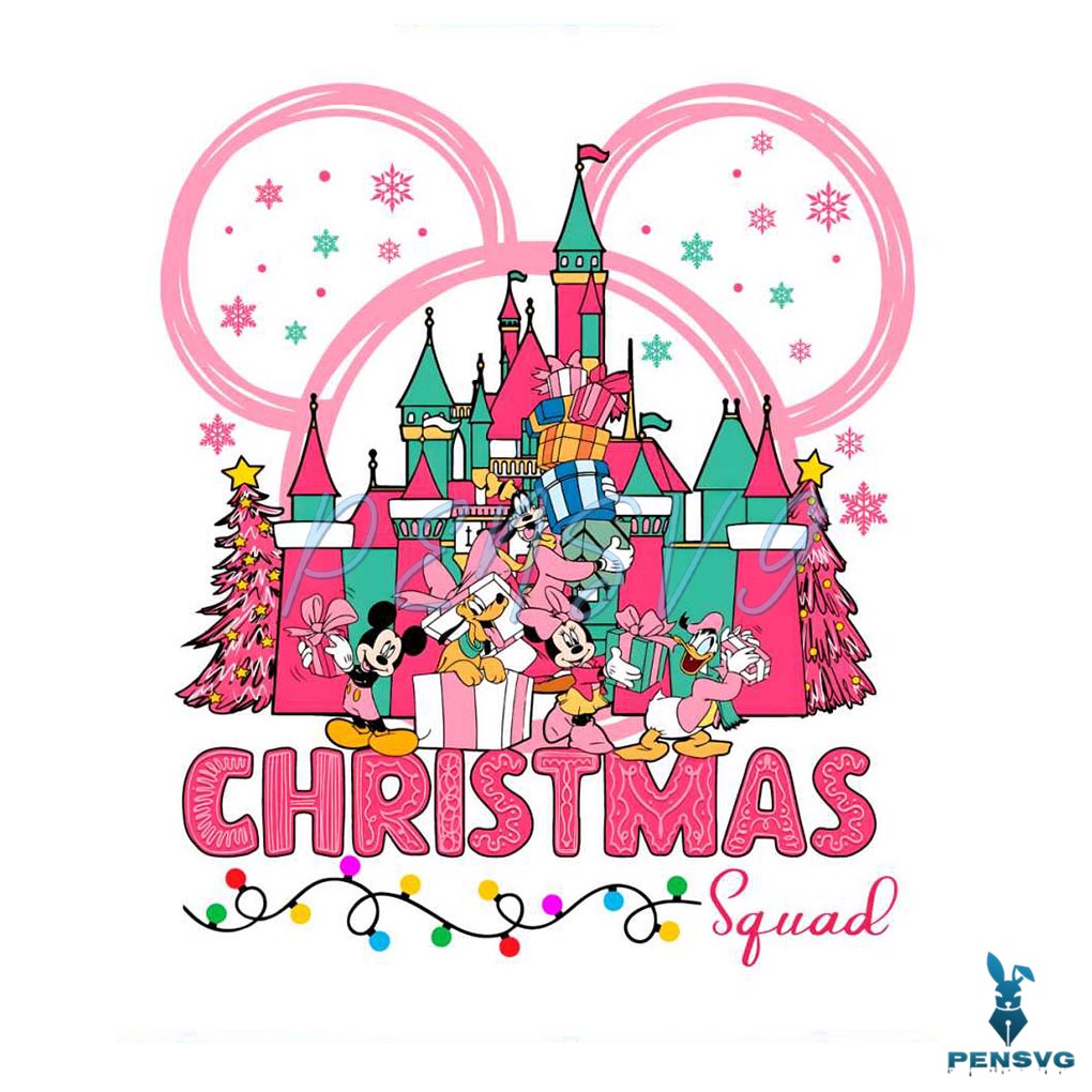 Disney Pink Christmas Squad PNG