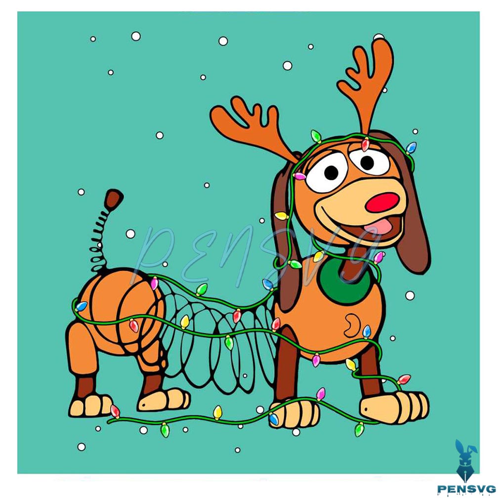 Disney Reindeer Slinky Dog Christmas Lights SVG File