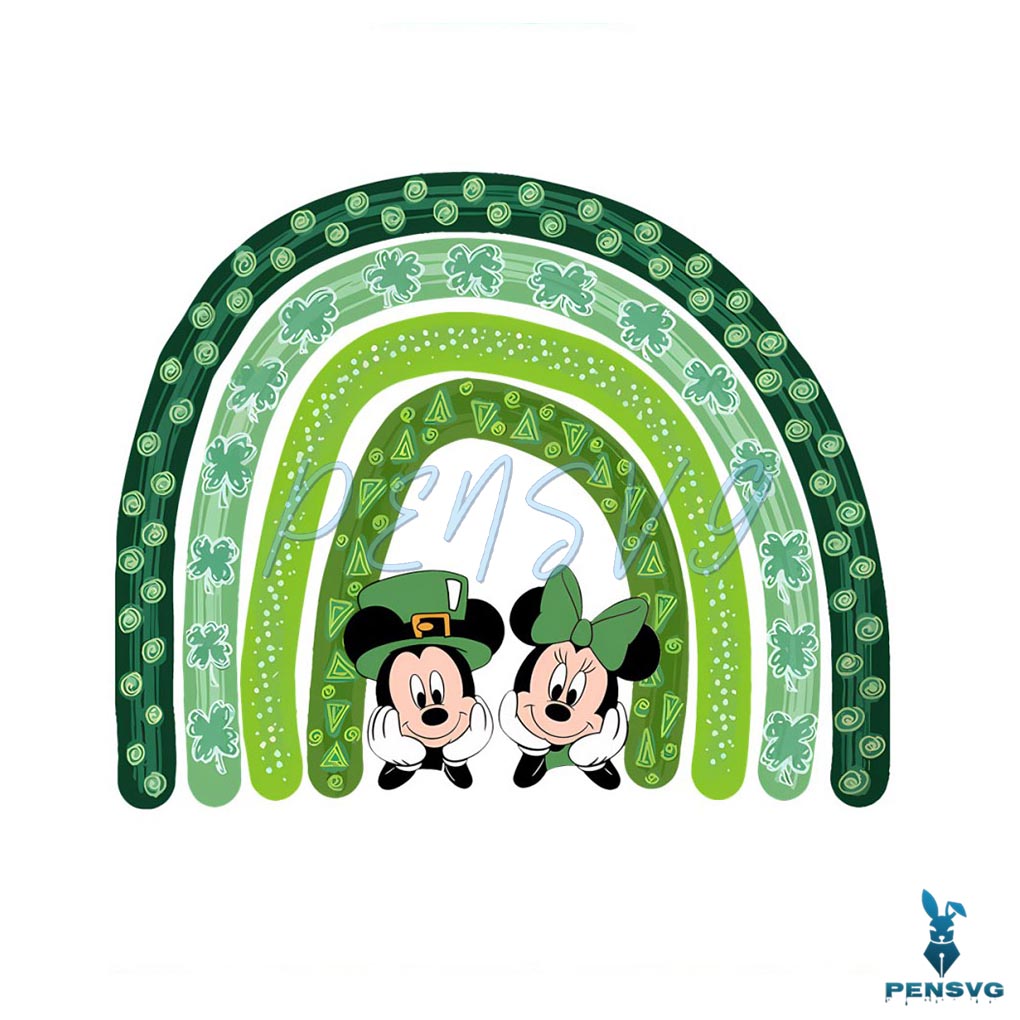 Disney St Patricks Day Mickey Minnie PNG