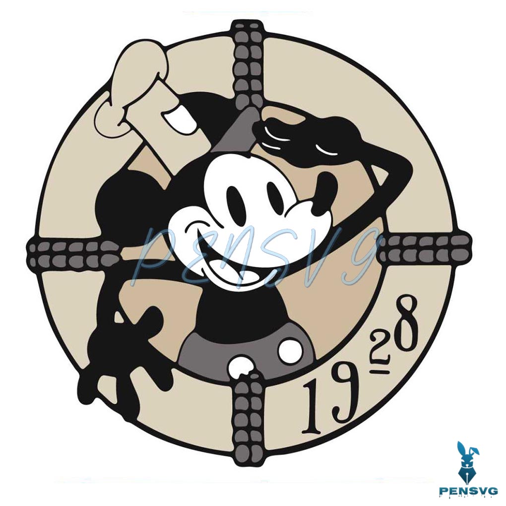 Disney Steamboat Willie Mickey Mouse 1928 SVG