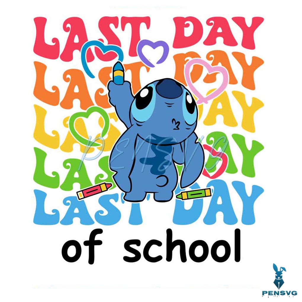 Disney Stitch Last Day Of School PNG