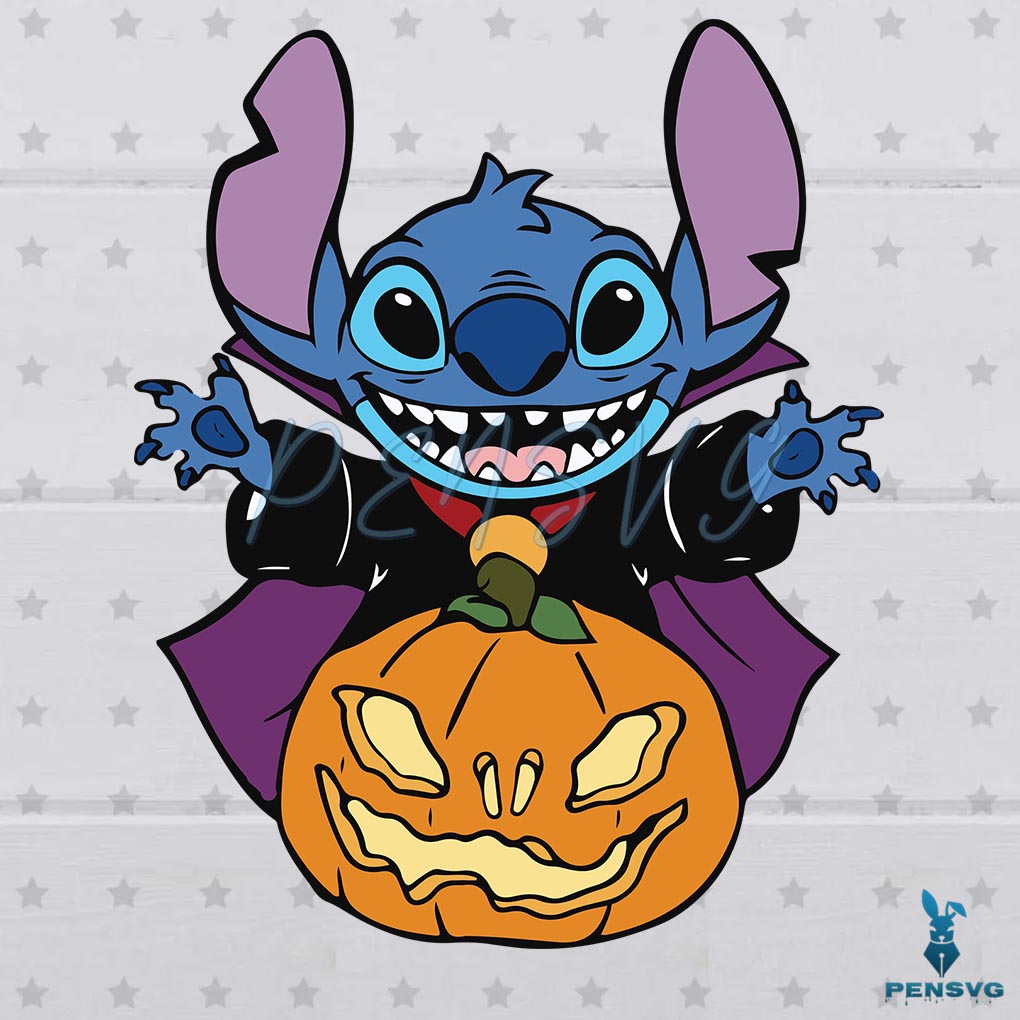 Disney Stitch Pumpkin Halloween SVG for Cricut Sublimation Files