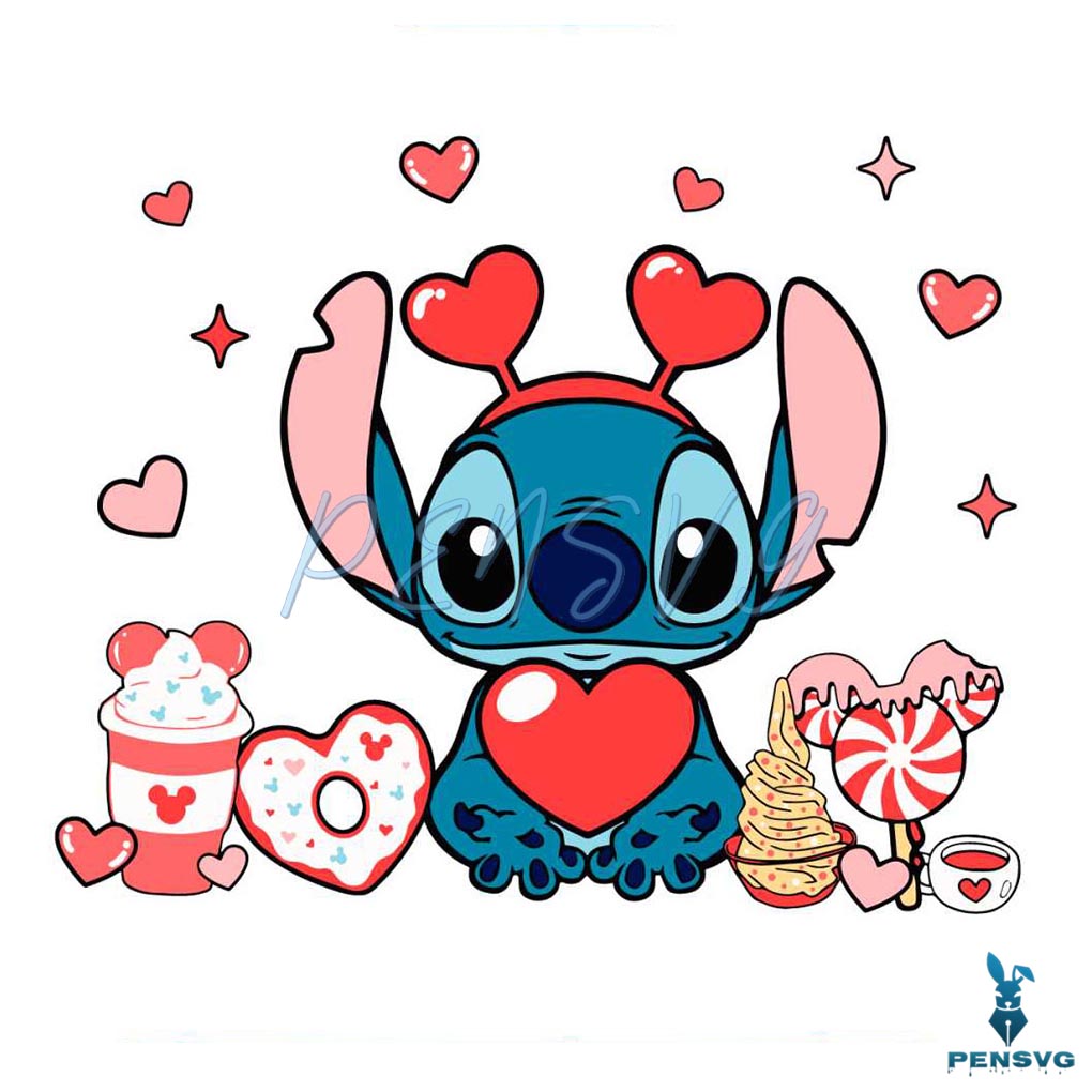 Disney Stitch Valentines Day SVG
