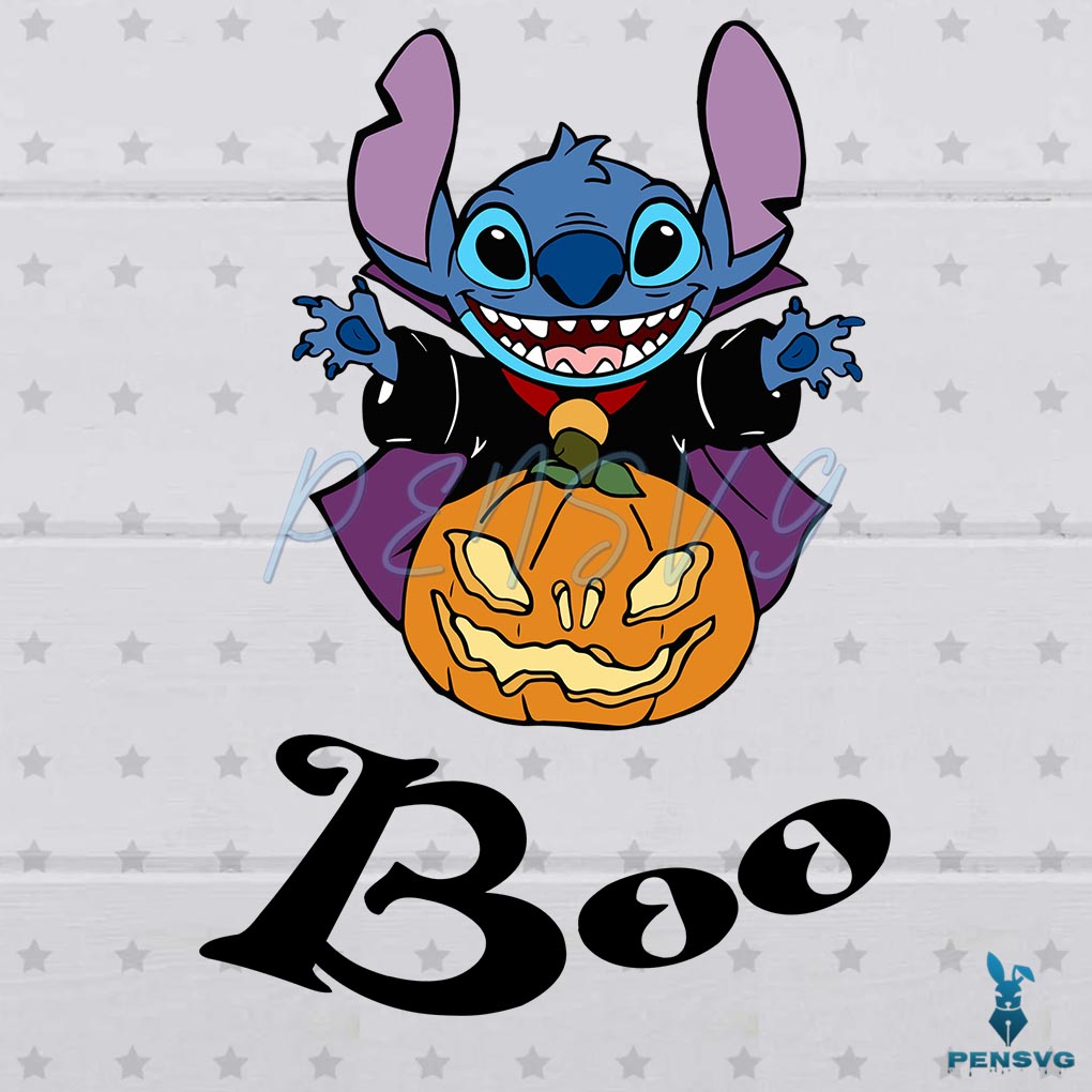 Disney Stitch Vampire Pumpkin Boo SVG Graphic Designs Files