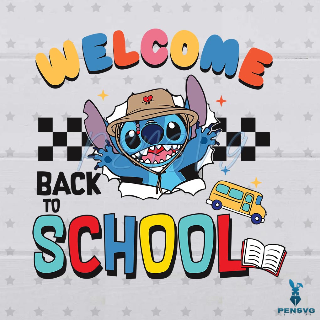 Disney Stitch Welcome Back To School Svg Cutting Digital File