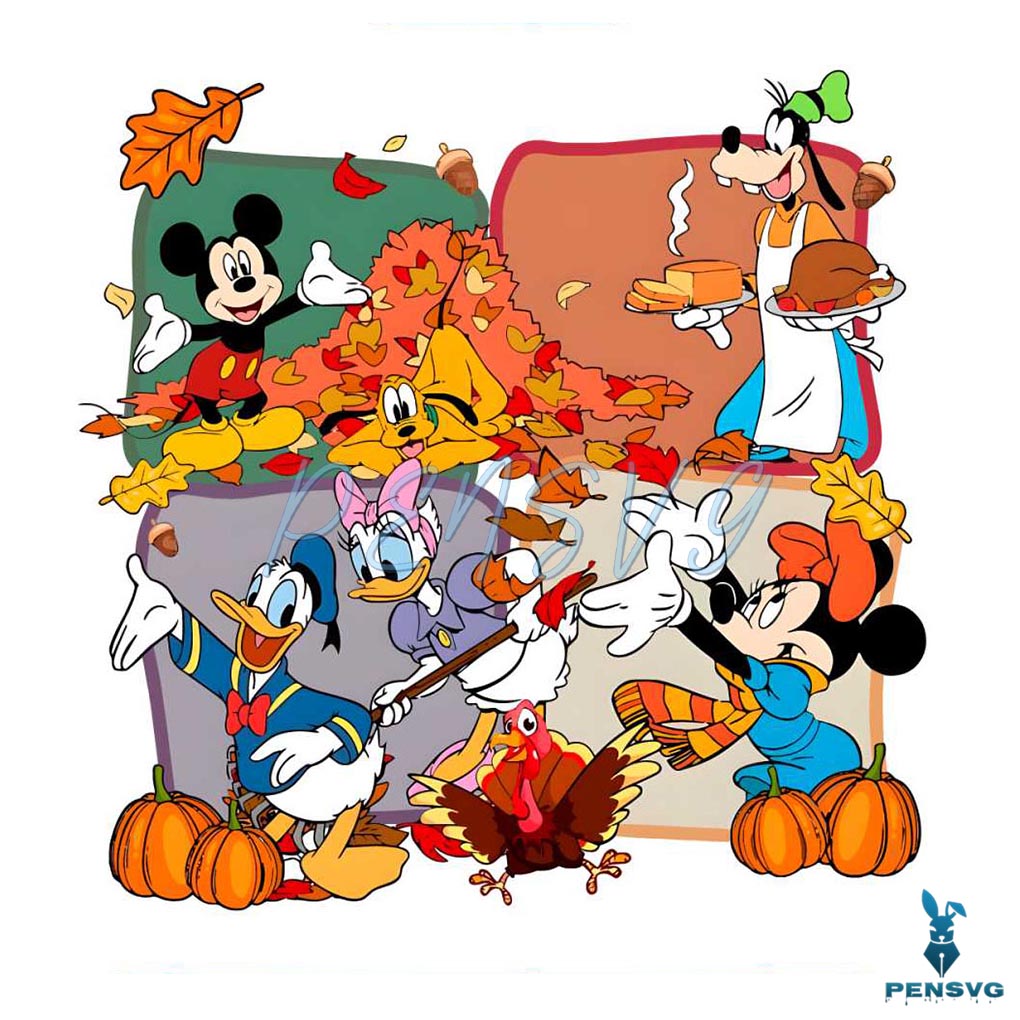 Disney Thanksgiving Mickey And Friends PNG Sublimation