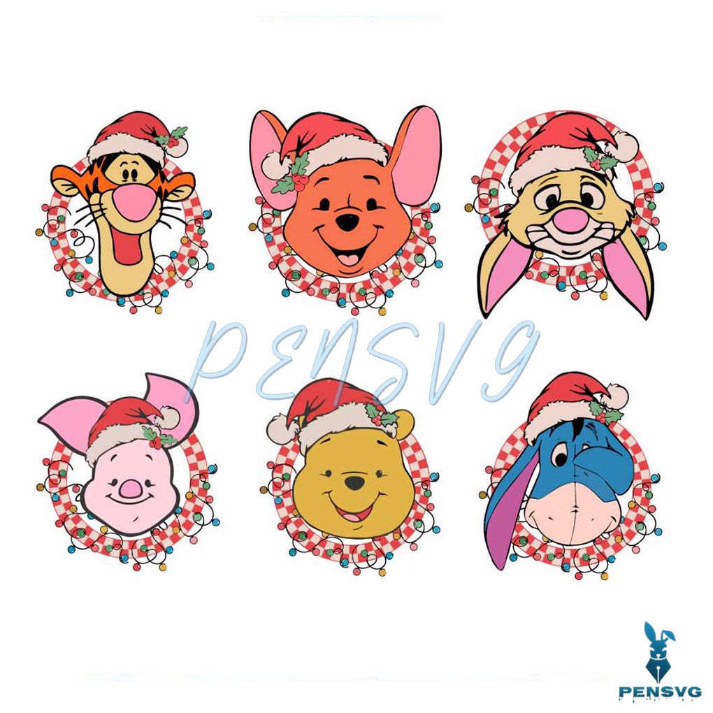 Disney Winnie The Pooh And Friends Christmas SVG Bundle