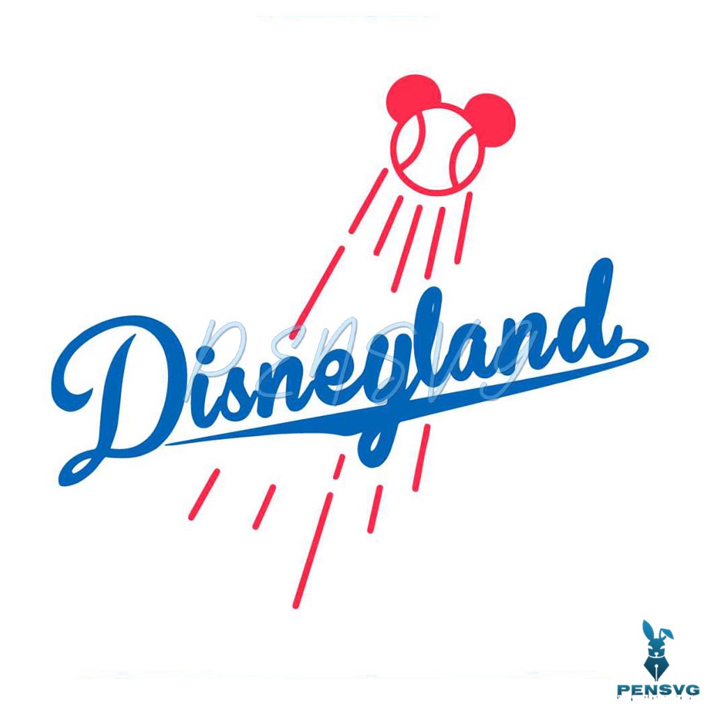 Disneyland LA Dodgers Mickey Mouse Baseball SVG
