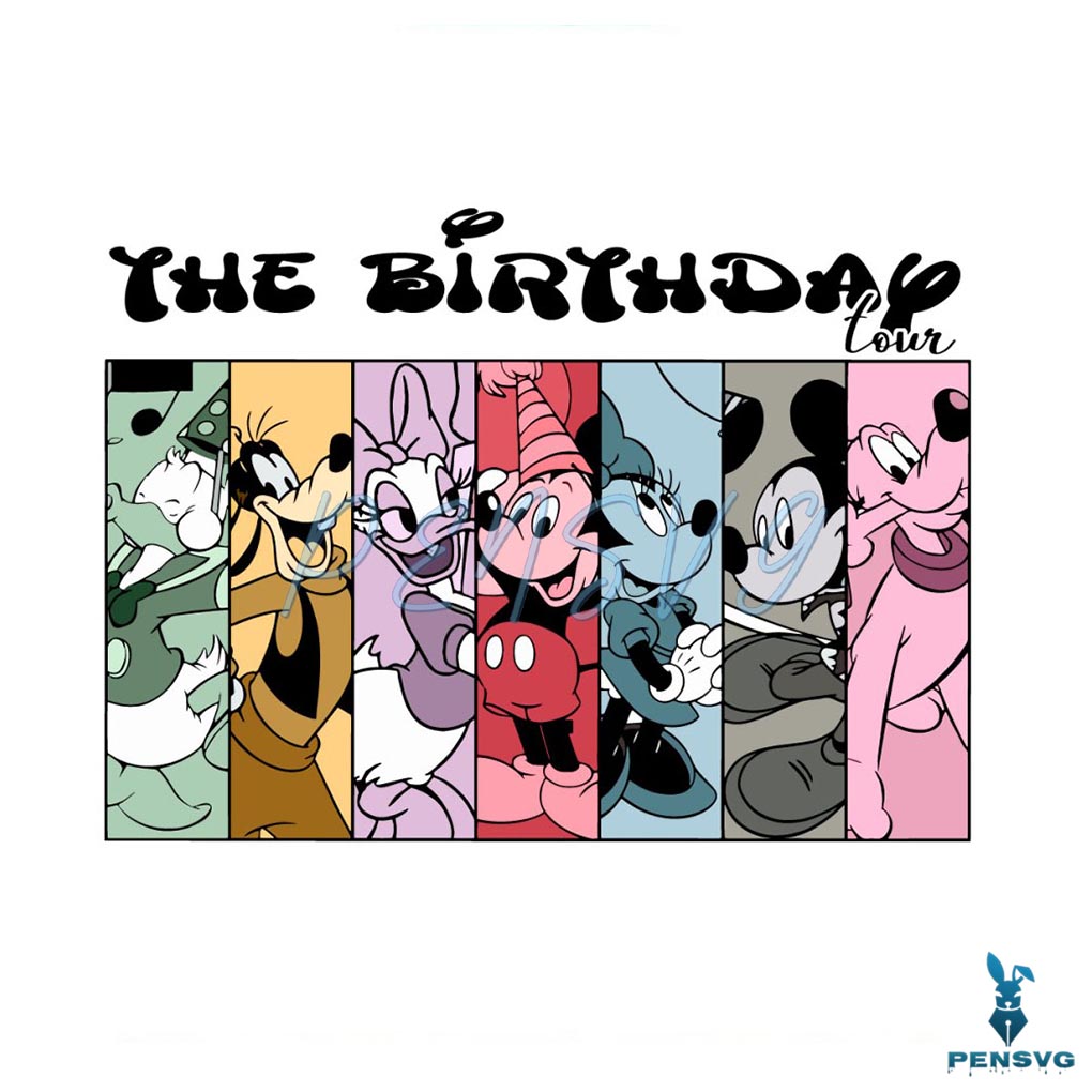 Disneyland Mickey and Friends The Birthday Tour SVG