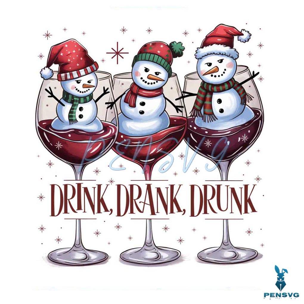 Drink Drank Drunk Funny Christmas Snowman Wine Png