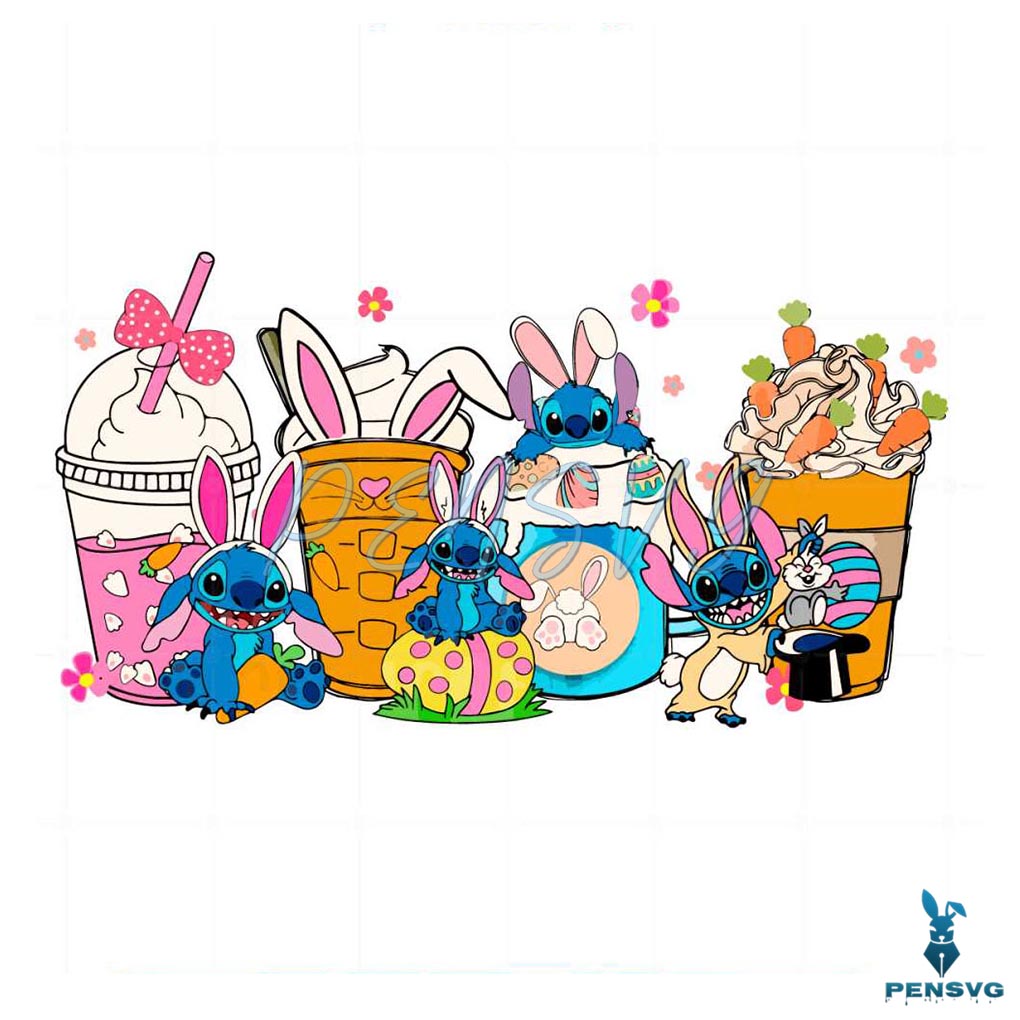 Easter Day Stitch Coffee Cup SVG Files for Cricut Sublimation Files