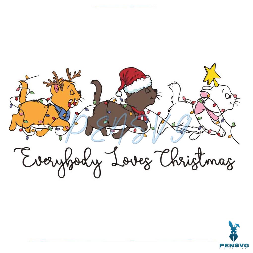 Everybody Loves Christmas Disney Aristocat SVG Cricut Files