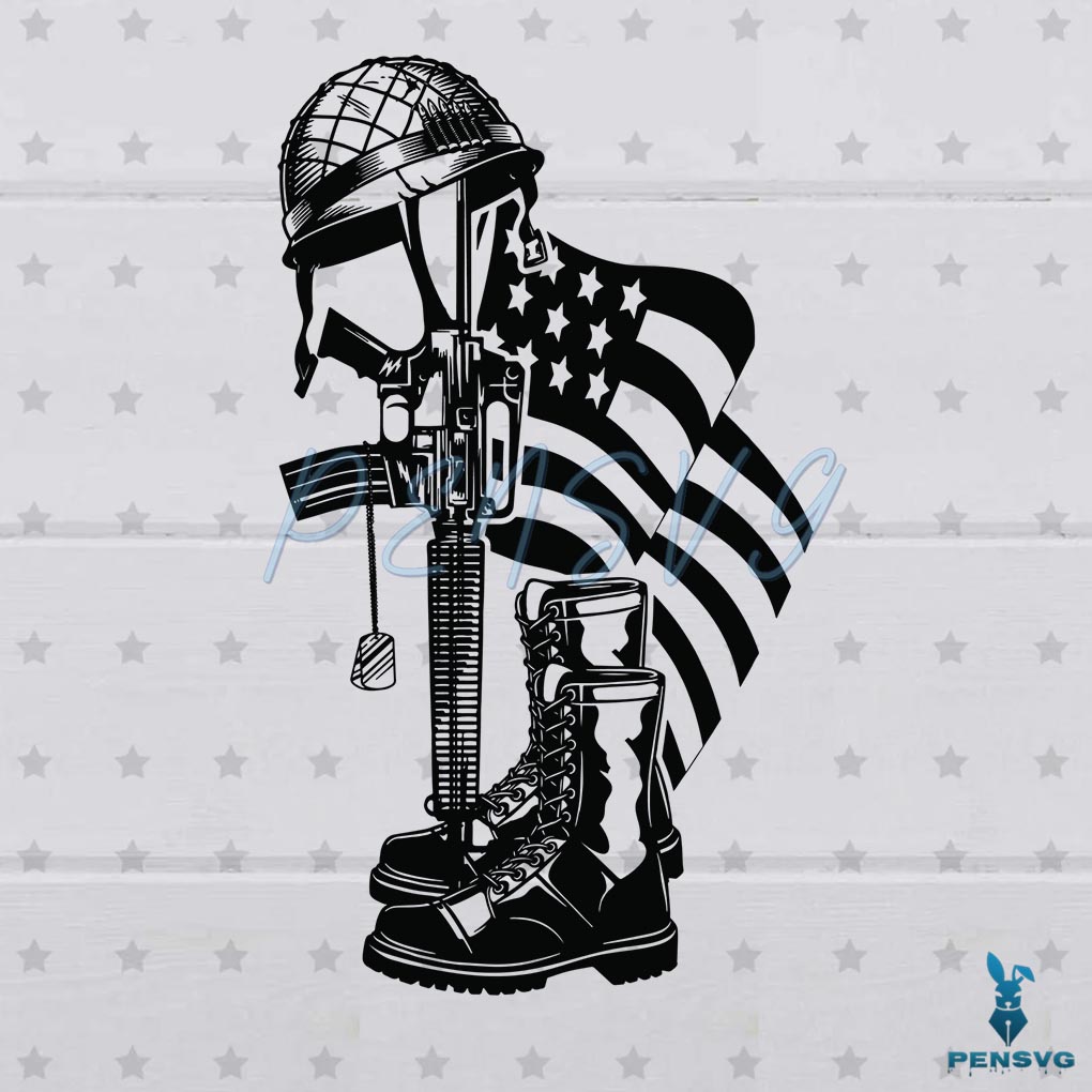 Fallen Soldier Tribute SVG PNG Digital File, Political Svg