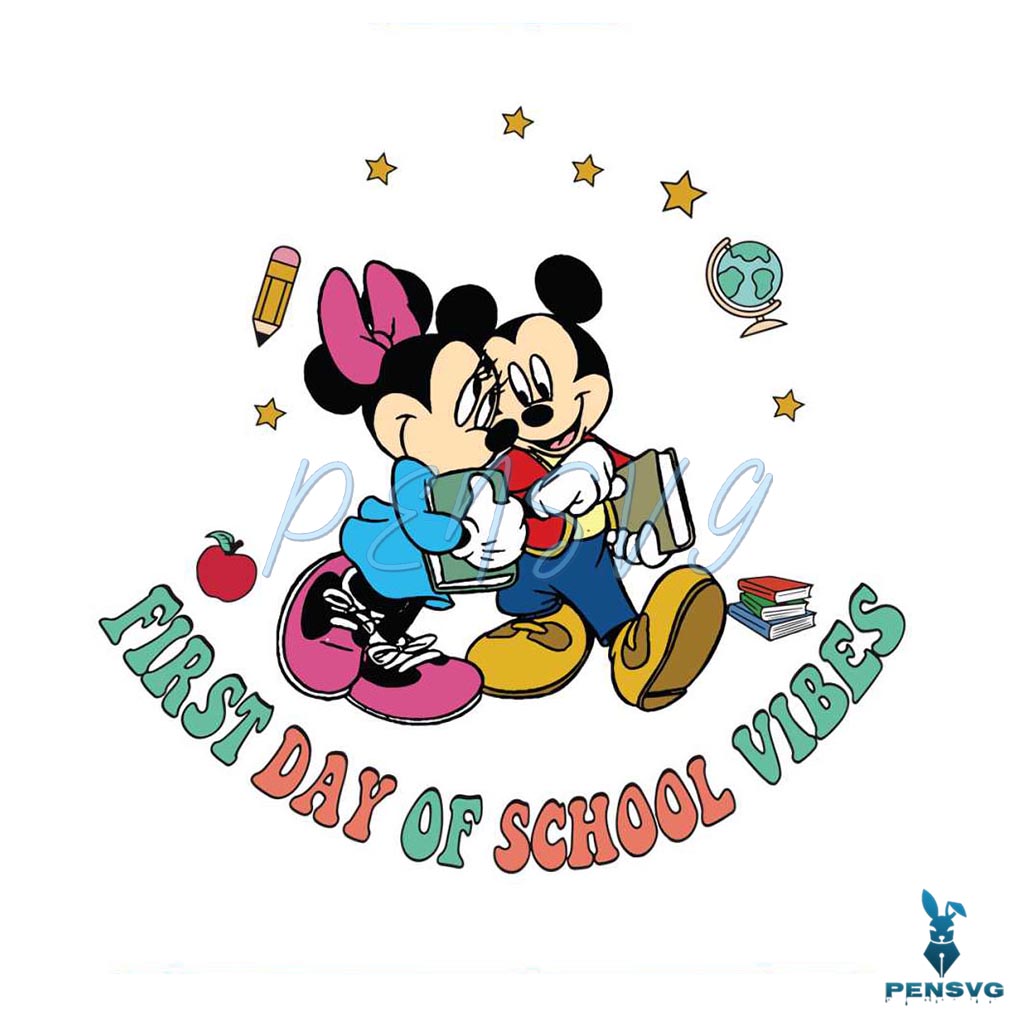 First Day of School Vibes SVG Mickey and Friends SVG Files