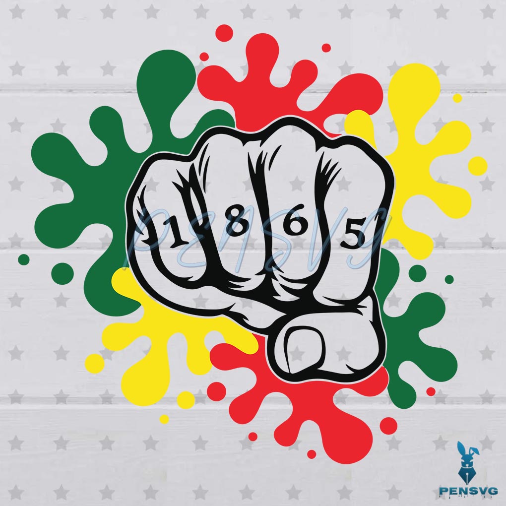 Fist Juneteenth 1865 SVG PNG, Fist Bump SVG, 1865 SVG
