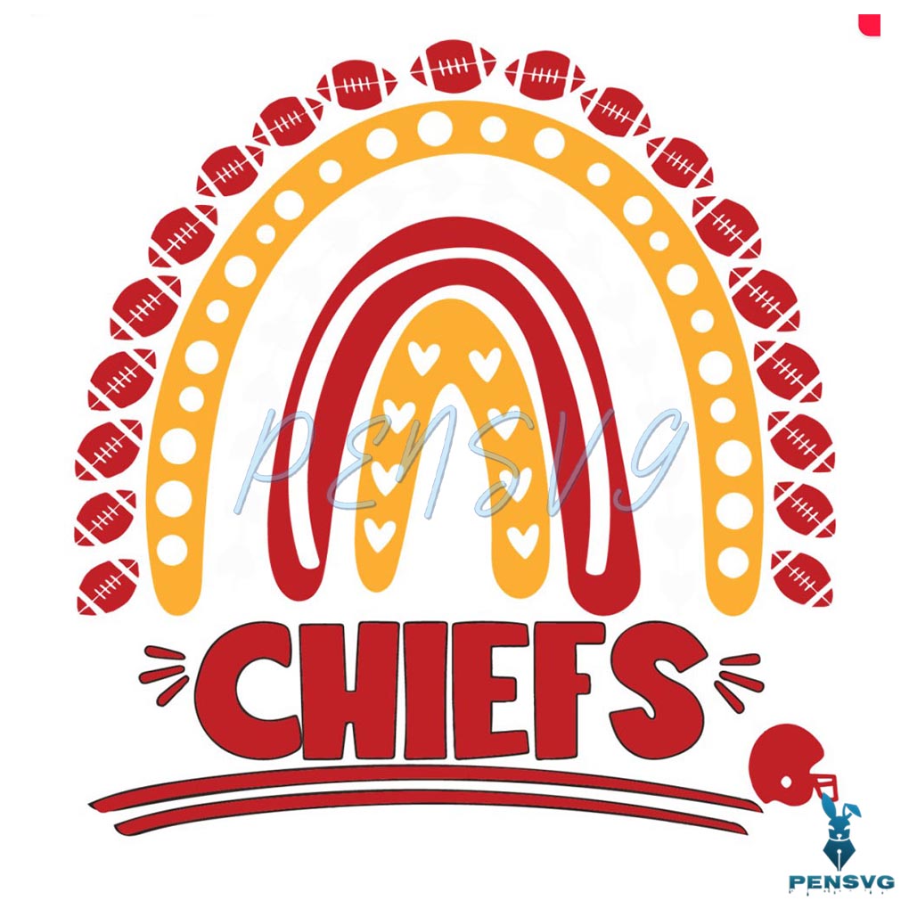 Football Rainbow Chiefs Helmet SVG