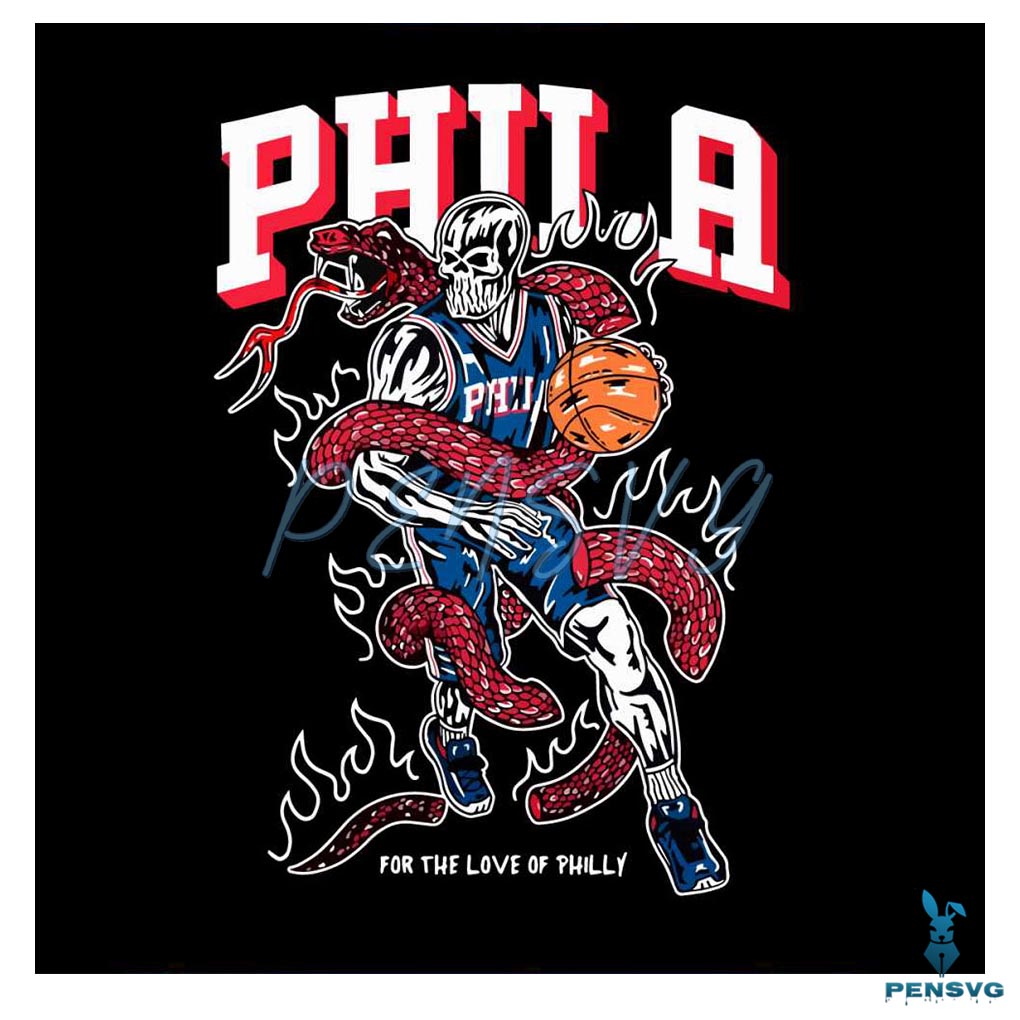 For The Love Of Philly Philadelphia 76ers Skeleton Basketball Player Svg