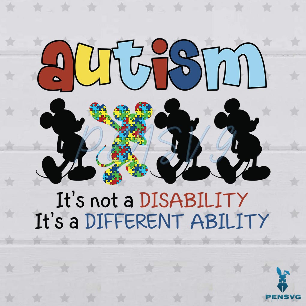Free Autism Awareness Vintage Mickey Autism Quote Svg Cutting Files