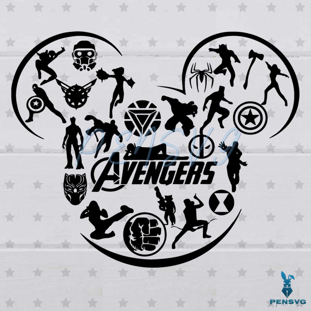 Free Avengers Mickey SVG Digital File Marvel Svg, Mickey Mouse Svg