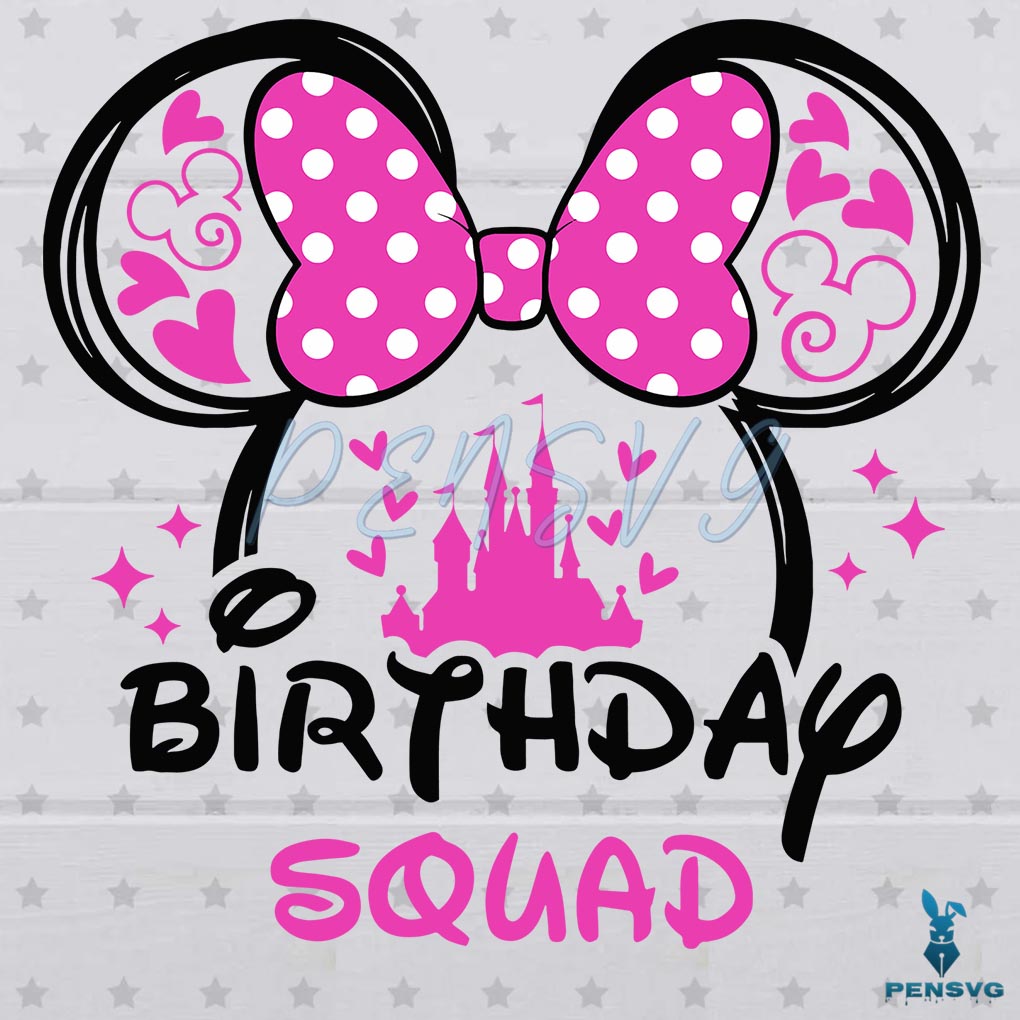 Free Birthday Squad Svg Digital File, Minnie Svg, Disney Birthday Svg