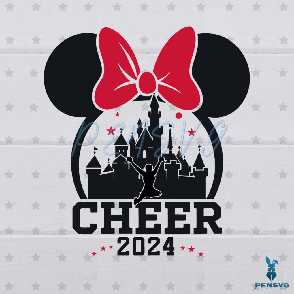 Free Cheer 2024 Disney Castle Minnie Head SVG