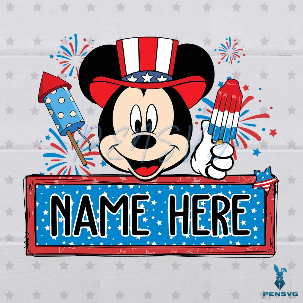 Free Custom Mickey Mouse Happy 4th Of July SVG
