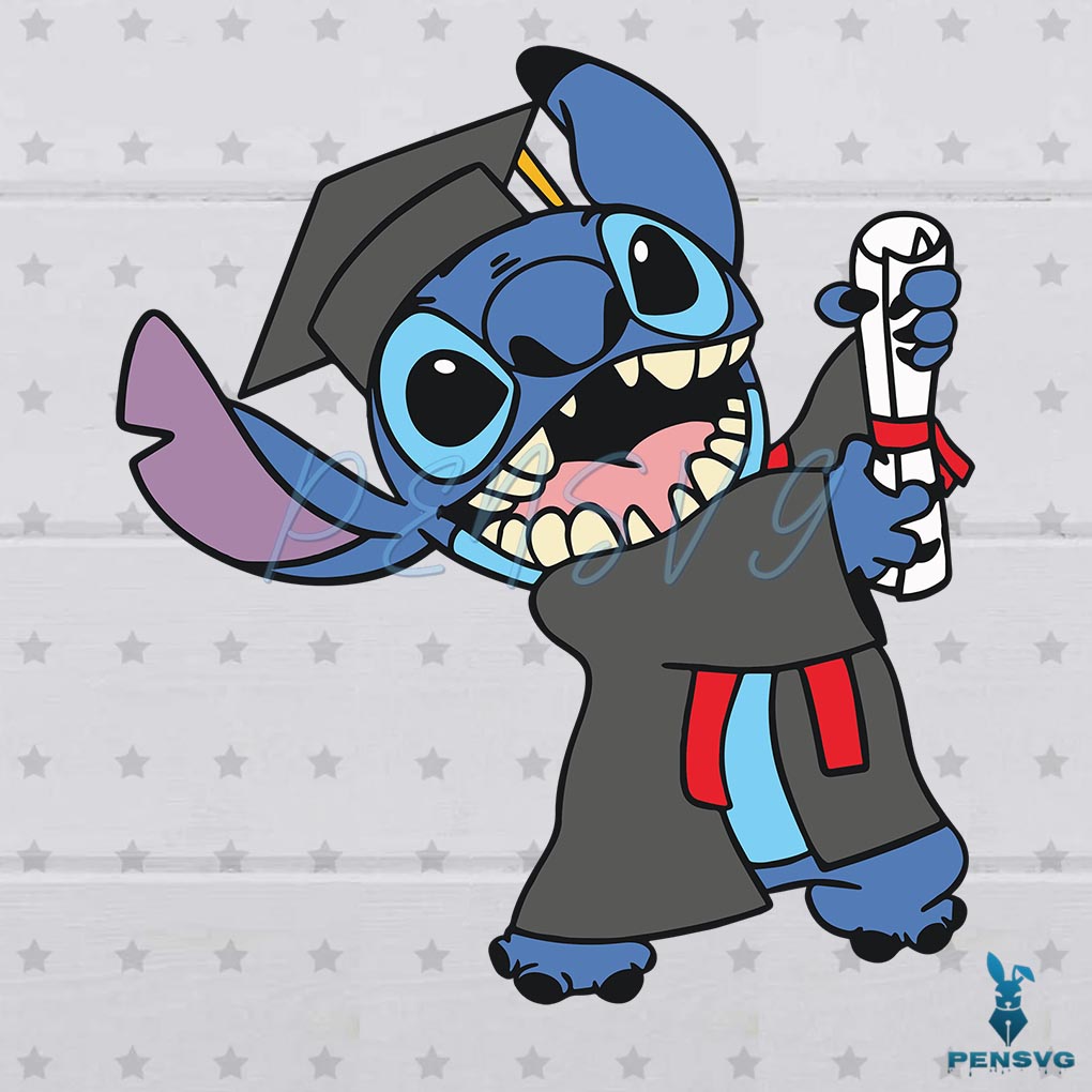 Free Cute Stitch Graduation SVG, Graduate Svg, Class of 2022 Svg