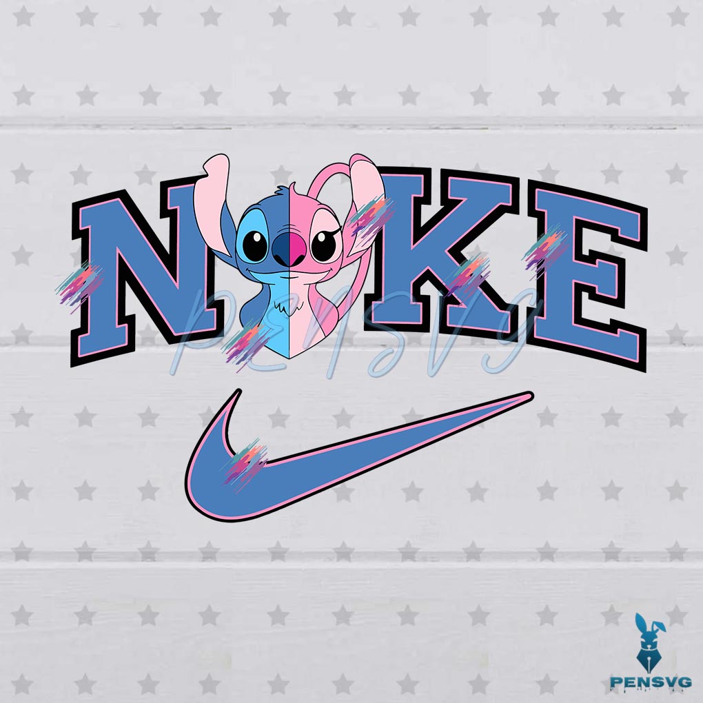 Free Cute Stitch Love Nike Logo SVG