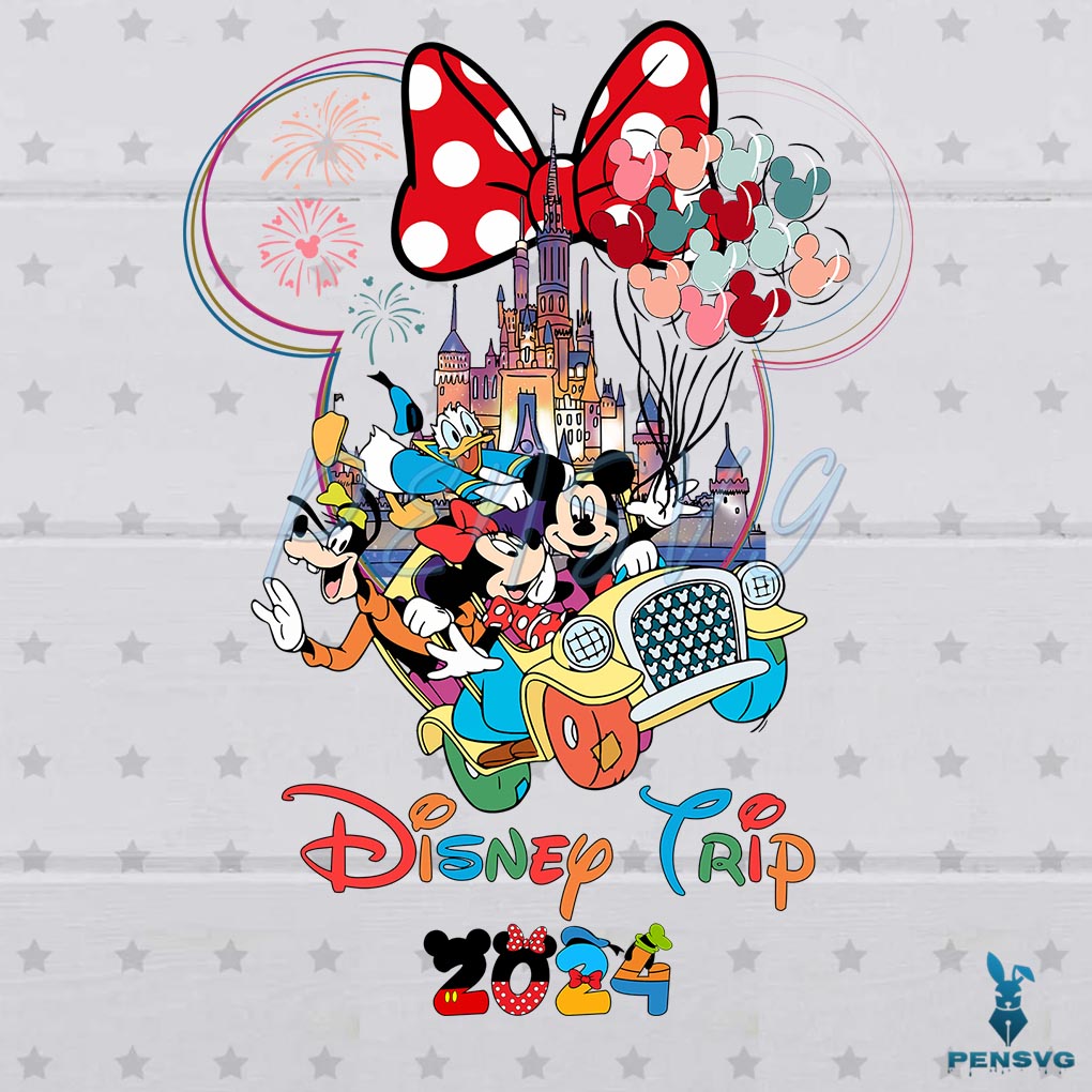 Free Disney Trip 2024 Mickey Friends Minnie Head PNG