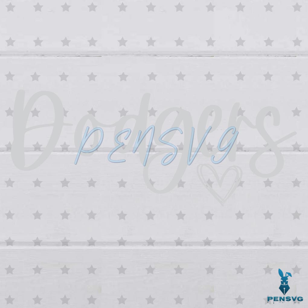 Free Dodgers Heart Fans SVG Cutting Digital File