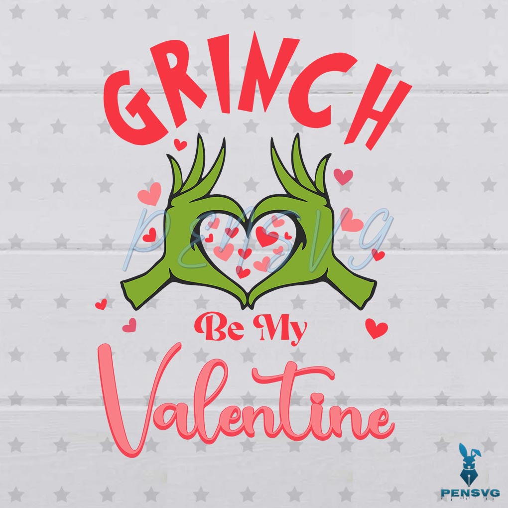 Free Grinch Be My Valentine Love Heart SVG