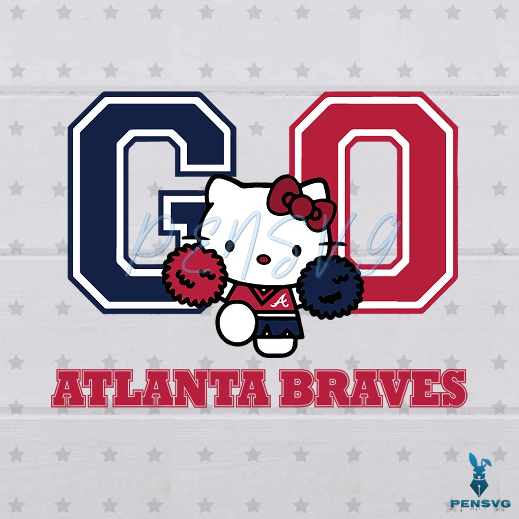 Free Hello Kitty Go Atlanta Braves Cheerleader SVG
