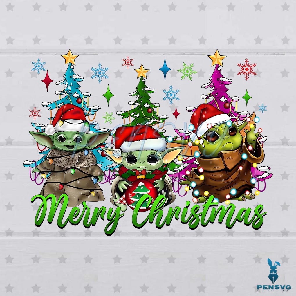 Free Merry Christmas Baby Yoda PNG