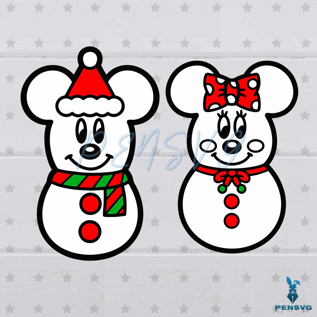 Free Mickey Snowman Christmas SVG Files for Cricut Sublimation Files