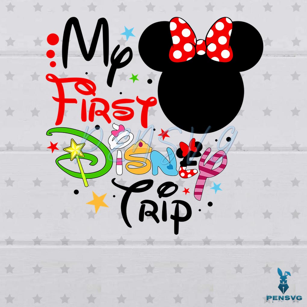 Free Minnie Head My First Disney Trip PNG