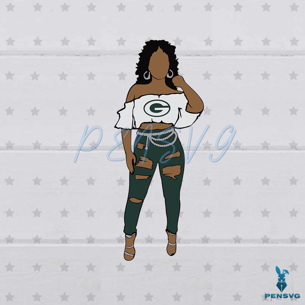 Free NFL Green Bay Packers SVG Black Girl Cutting Digital Files