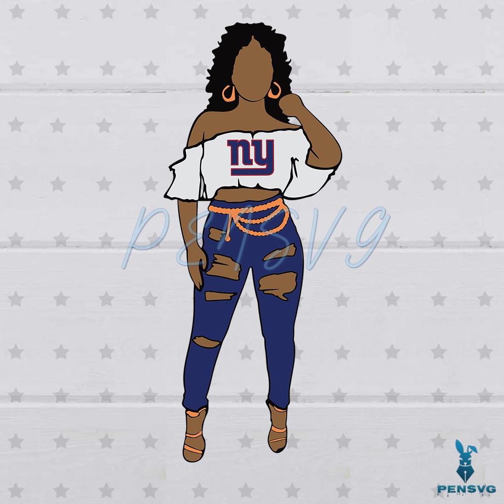 Free New York Giants SVG Black Girl NFL Team Graphic Design Files