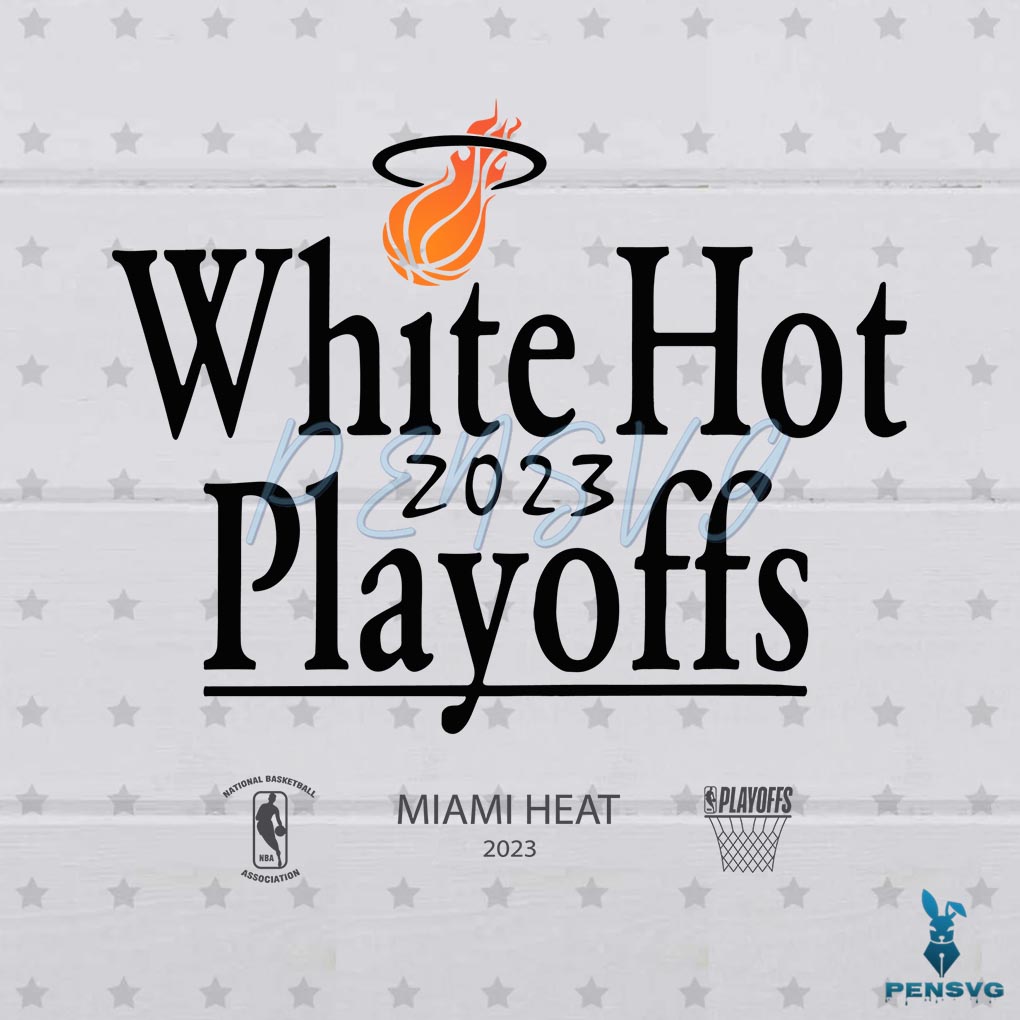 Free Nike Miami Heat White Hot 2023 NBA Playoffs SVG Cutting Files