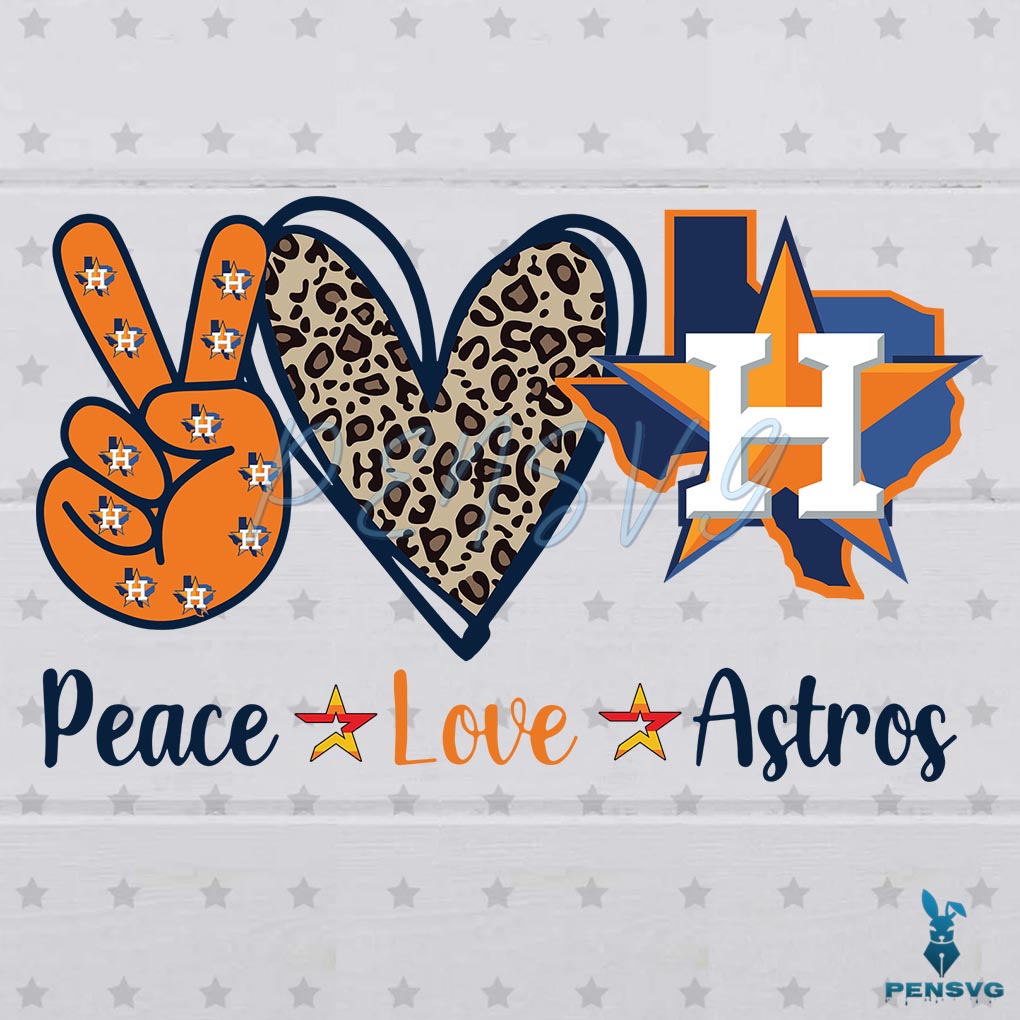 Free Peace Love Astros SVG Digital File, MLB Svg, Houston Astros Svg