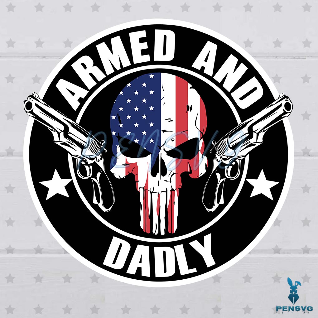 Free Retro Skull Gun Armed And Dadly SVG
