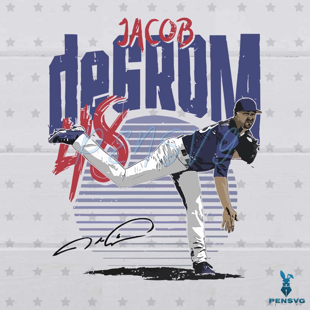 Free Texas Rangers Jacob deGrom Signature SVG Graphic Design Files