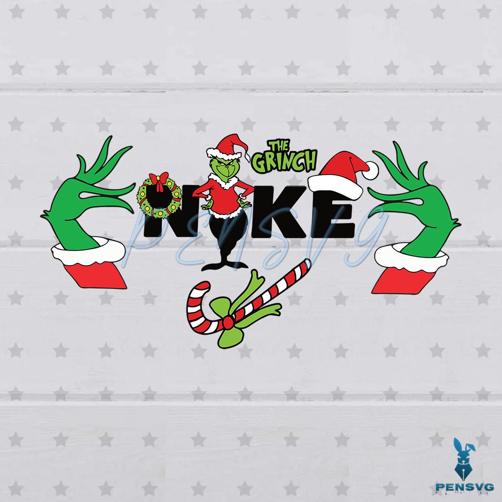 Free The Grinch Nike Logo Christmas SVG