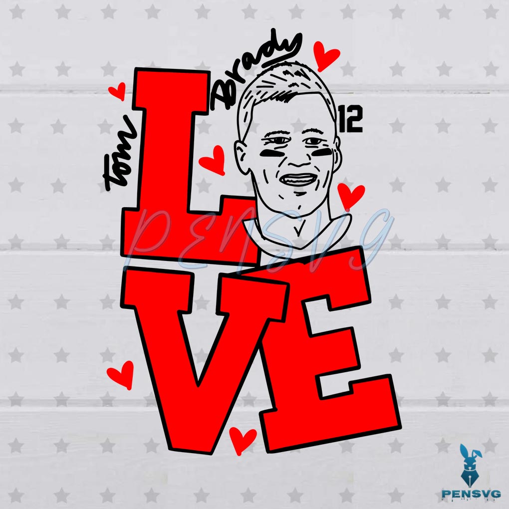 Free Tom Brady love SVG Digital File, Love SVG, Tampa Bay Buccaneers SVG