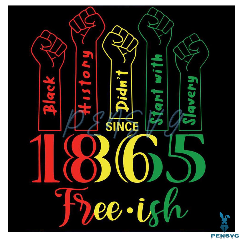 Freeish Juneteenth 1865 Raise Hand SVG Cutting Files