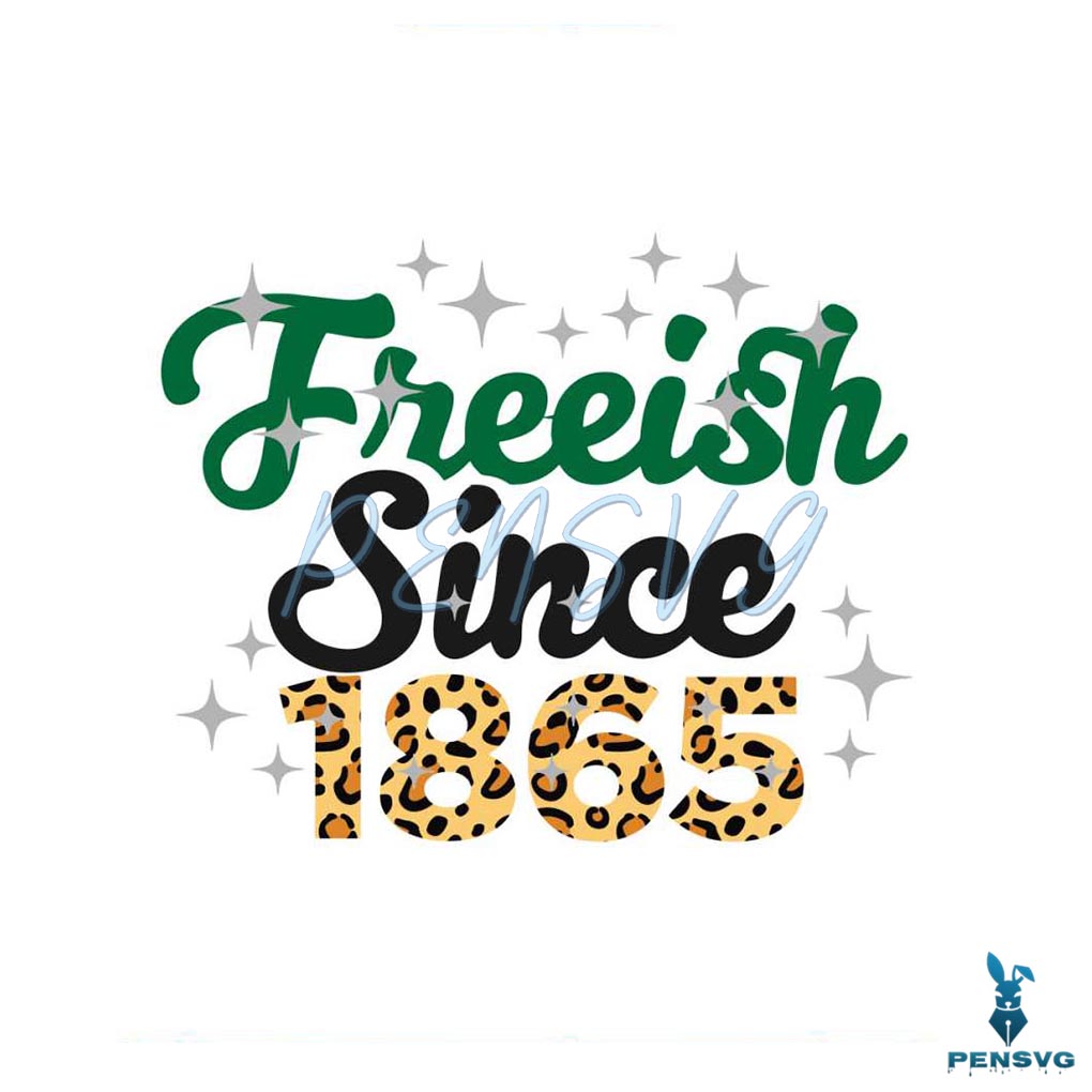 Freeish Since 1865 Leopard Happy Juneteenth SVG File