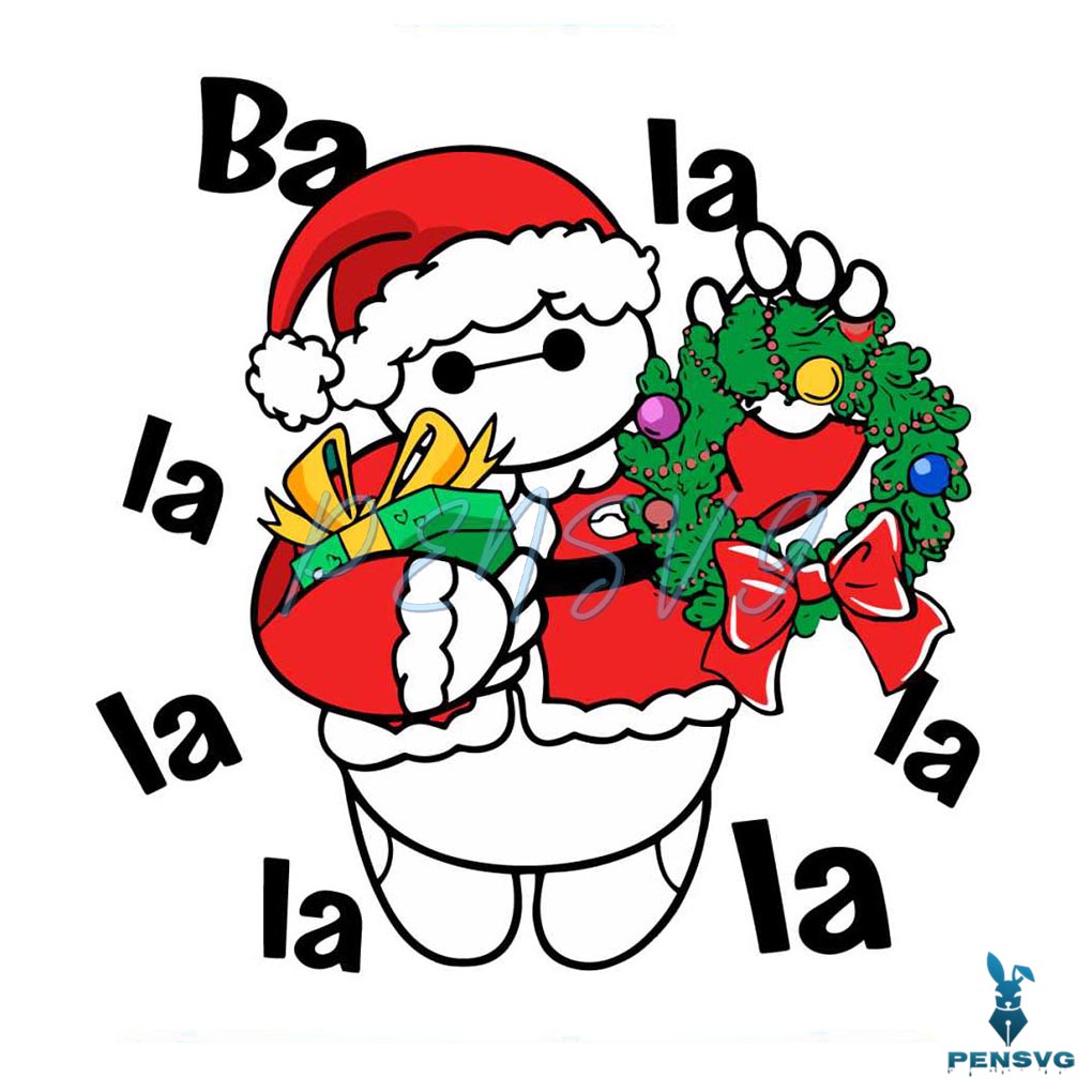Funny Baymax Christmas Wreath SVG Digital Cutting File