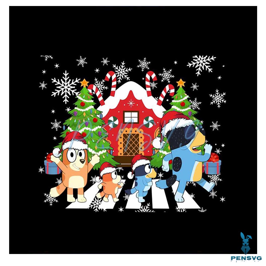 Funny Bluey Merry Christmas PNG