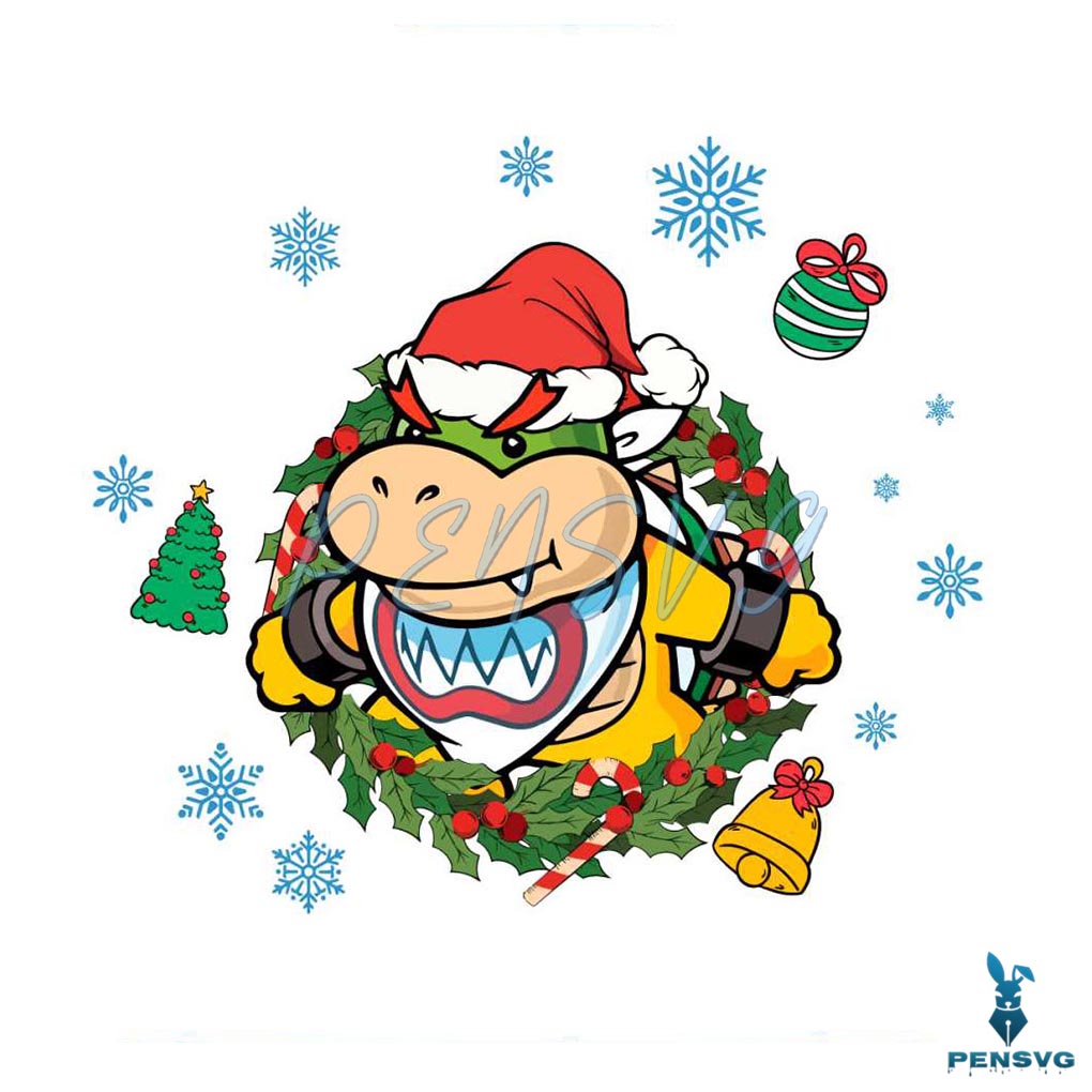 Funny Bowser Super Mario Christmas SVG